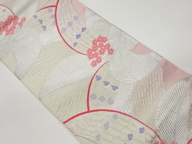 JAPANESE KIMONO / VINTAGE FUKURO OBI / WOVEN FLOWERS